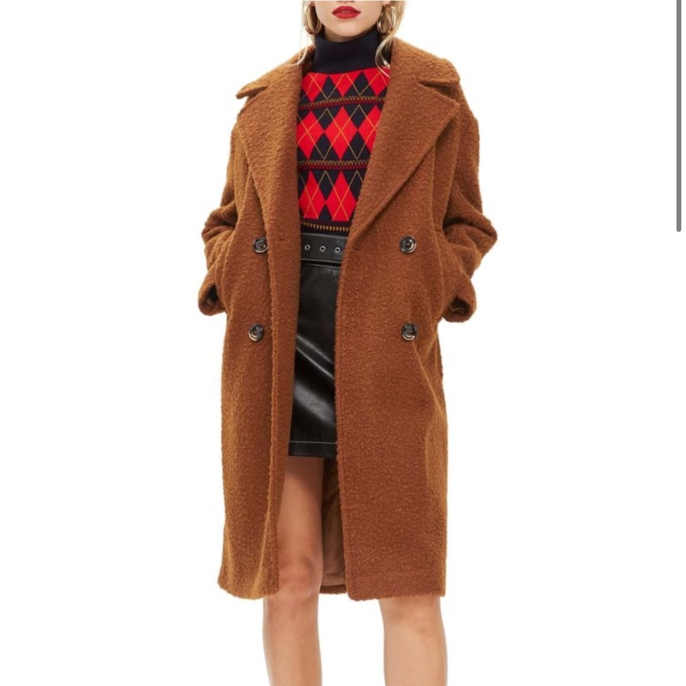 Topshop boucle oversized coat size US2